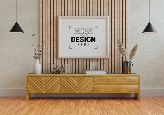 Posterrahmen im Wohnzimmer Mockup