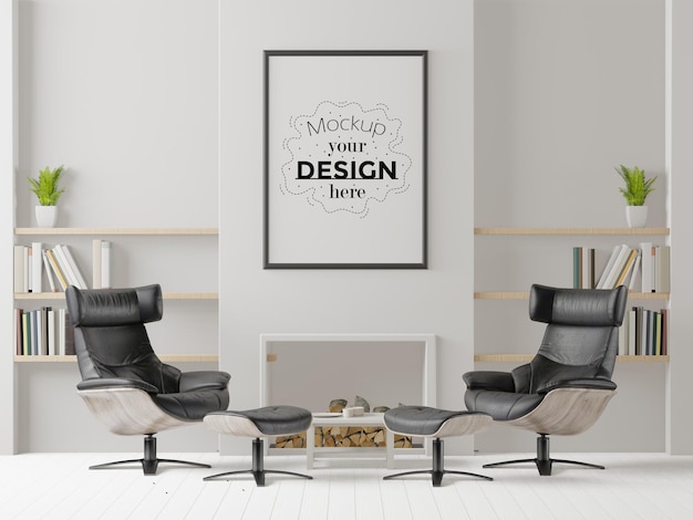 Posterrahmen im wohnzimmer psd mockup