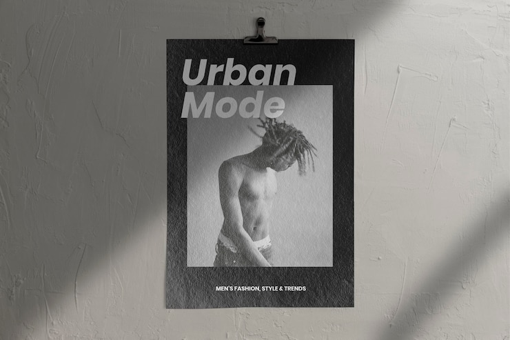 PSD posters da parete, modellazione di carta, progettazione urbana, psd