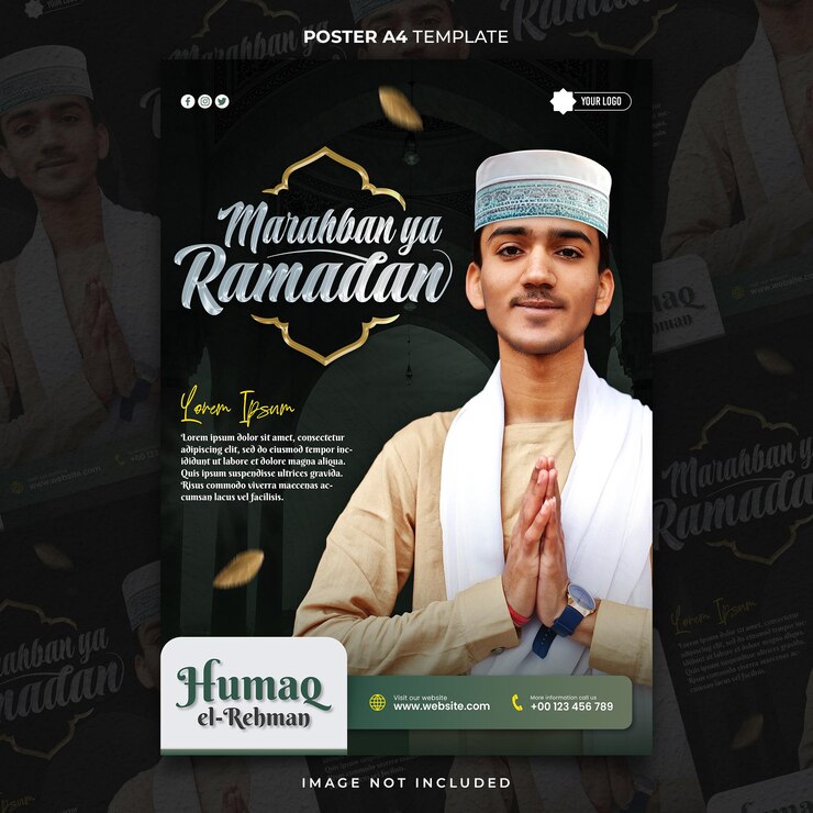 PSD posters spéciaux de félicitations pour le ramadan a4 ou modèle de bannière