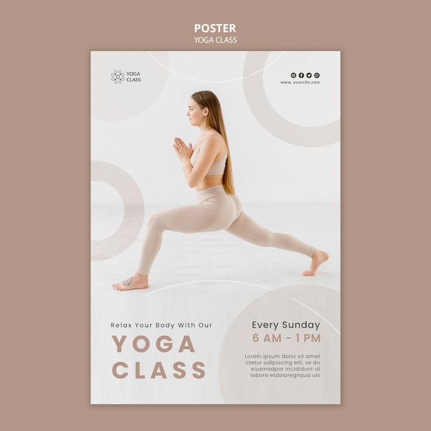 PSD postervorlage für den sonntags-yoga-kurs