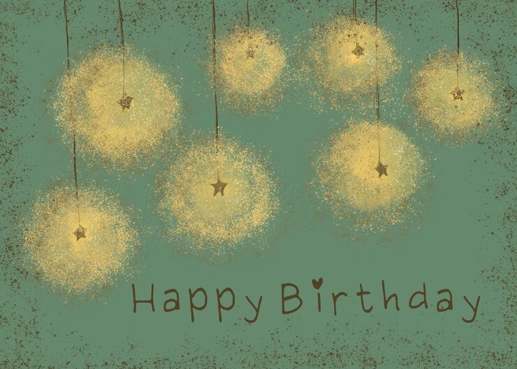 PSD postkarte glücklicher geburtstag lichter und sterne