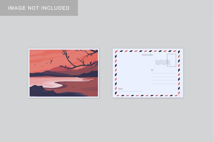 PSD postkarten-mockup