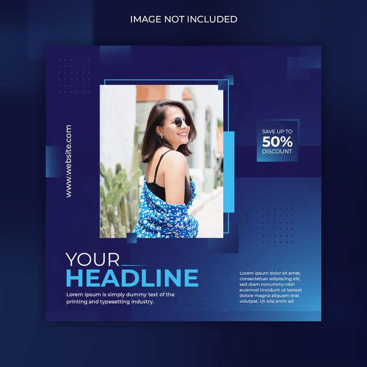 Posto quadrato di social media instagram o modello di banner web con concetto di design del titolo