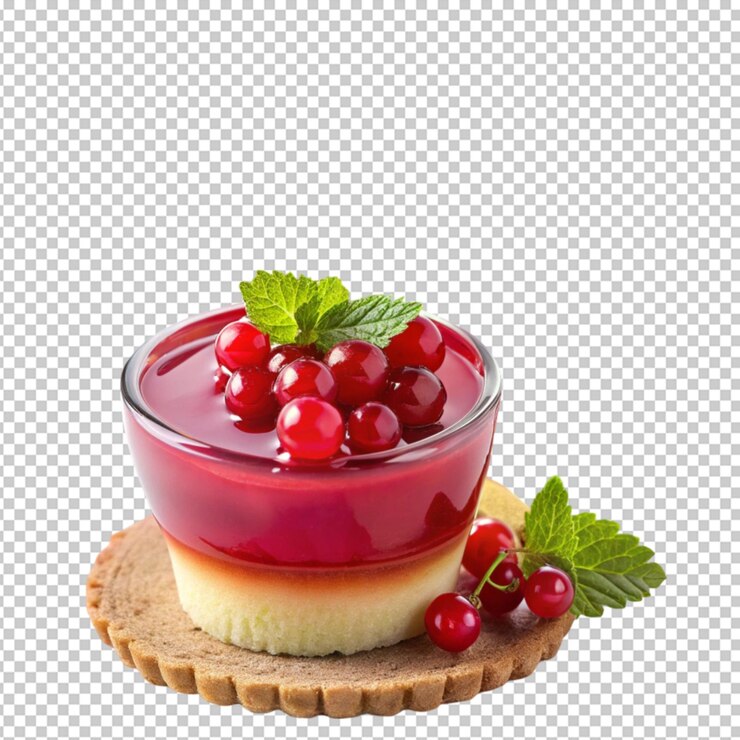 PSD postre con grosella roja y jugo