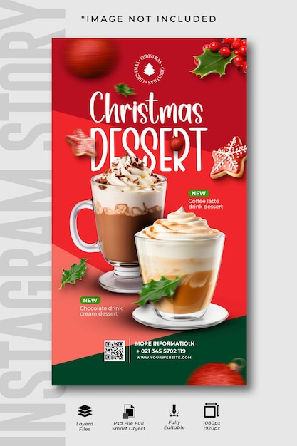 Postre navideño festivo redes sociales Historia de Instagram