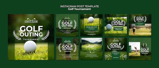 PSD posts do torneio de golfe no instagram