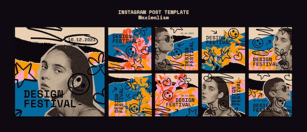 PSD les posts du festival de design sur instagram