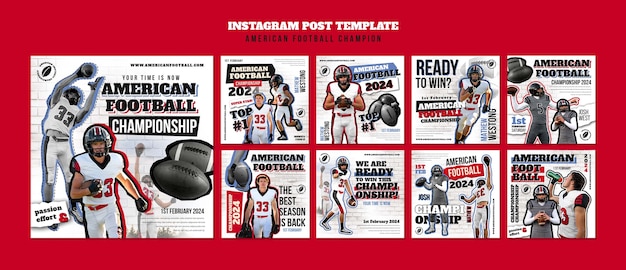 Posts sur Instagram du championnat de football américain