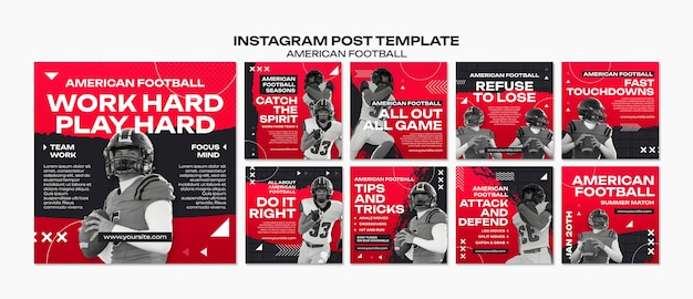 Des posts sur Instagram sur le football américain