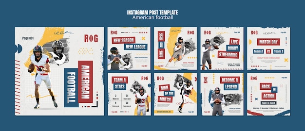 Des posts sur Instagram sur le football américain