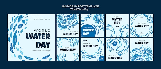 PSD des posts instagram sur la journée mondiale de l'eau