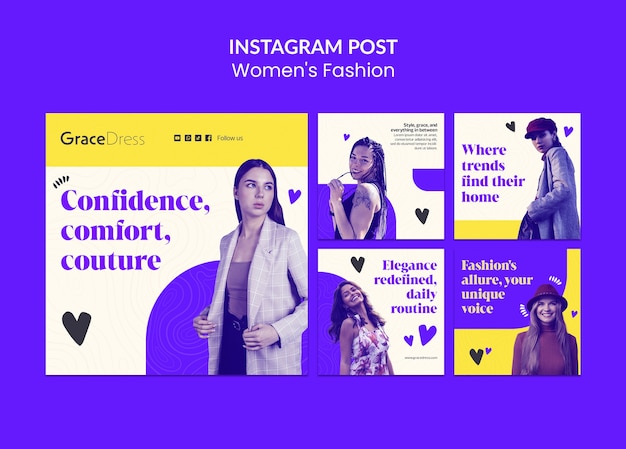 PSD des posts sur instagram sur la mode féminine