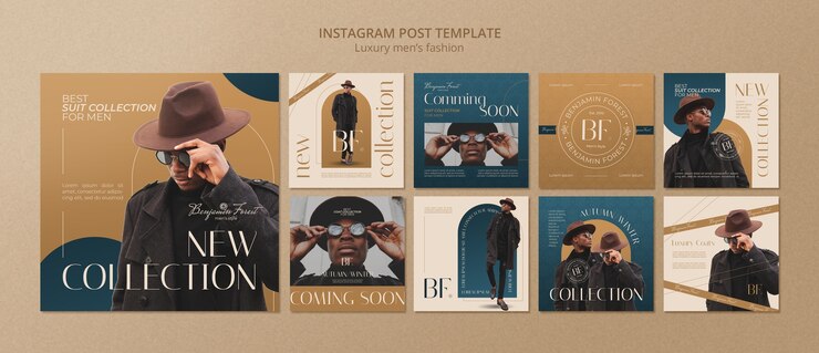 PSD posts instagram de mode masculine de luxe