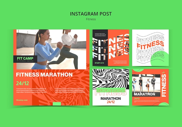 PSD des posts sur instagram sur le voyage de fitness.