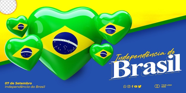 Postvorlage social media für die unabhängigkeit brasiliens 7 de setembro in brasilien