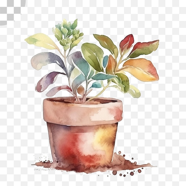 Pot Aquarelle Fond Transparent