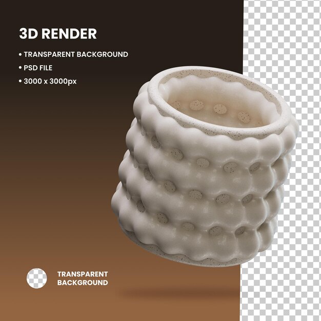 Pot de flores en 3D
