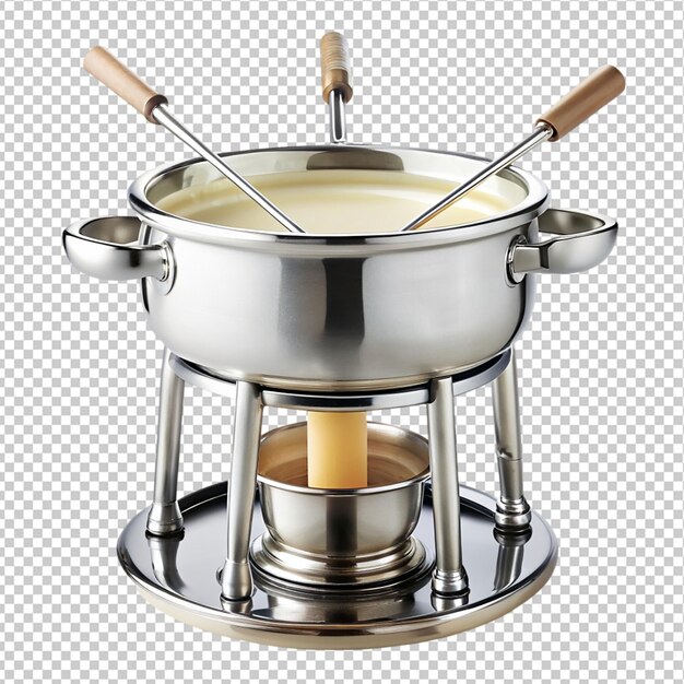 pot de fondue sur un fond transparent