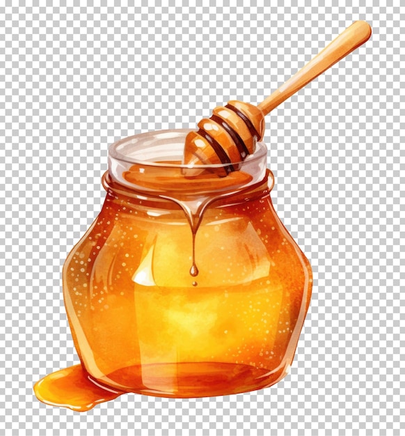 PSD pot de miel avec balancier dans le style d'illustration isolé sur fond transparent