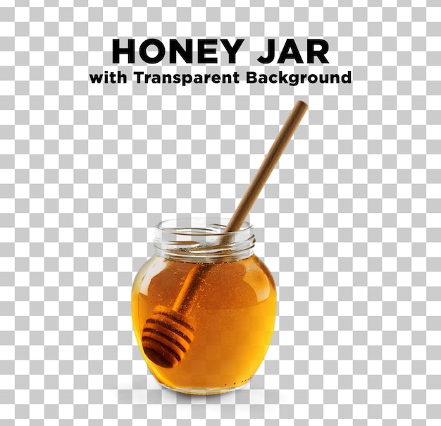 PSD un pot de miel avec un fond transparent