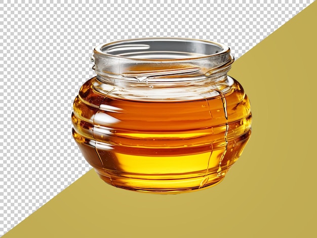 PSD un pot de miel avec un fond transparent