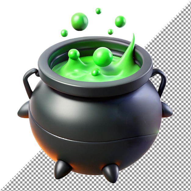 un pot noir avec du liquide vert qui est rempli de liquide vert