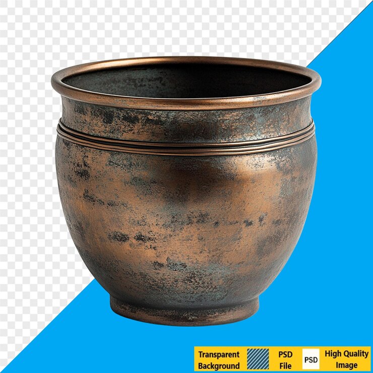 PSD pot de plantación de bronce antiguo