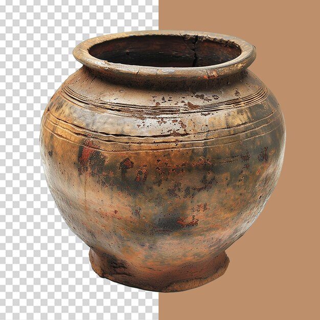 Pot rústico png aislado en un fondo transparente