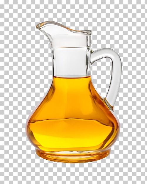 PSD pot en verre d'huile de cuisson isolé sur fond blanc ou transparent png