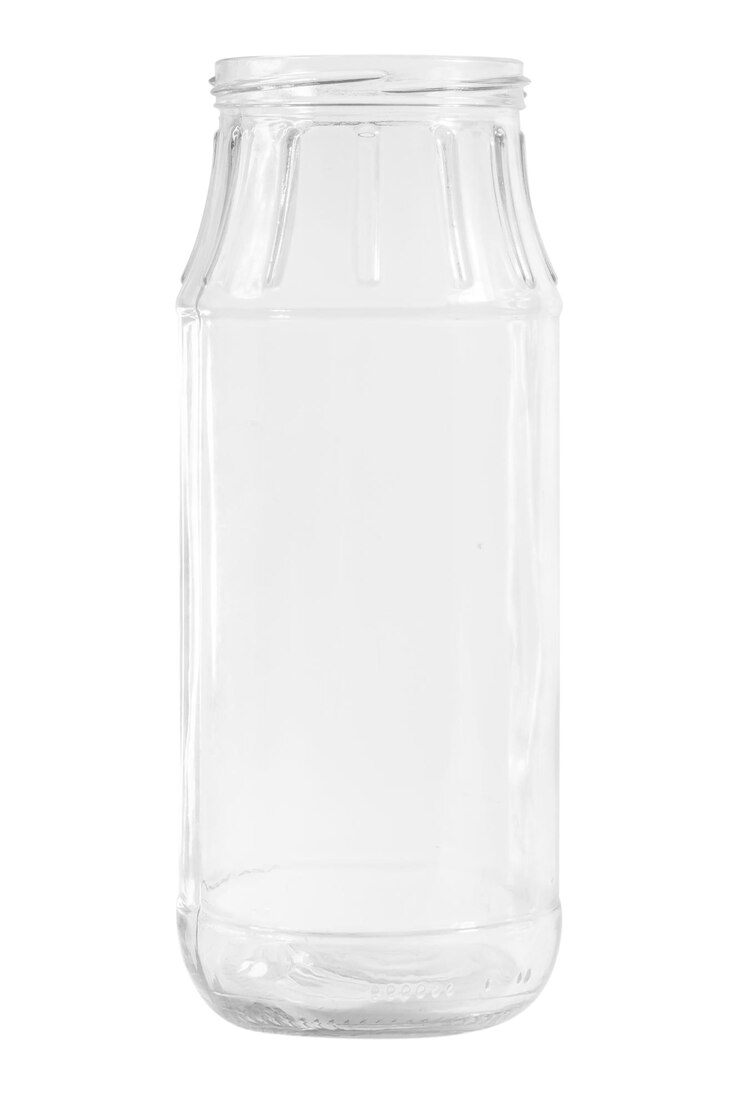 PSD pot en verre transparent sur fond vide