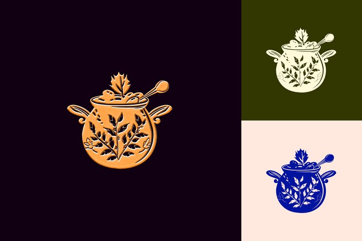 PSD pota de feijoada con icono rústico pota de cocina con textura de hierro diseños creativos de íconos de la cultura brasileña