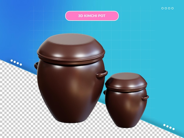 PSD pote de kimchi ícone 3d