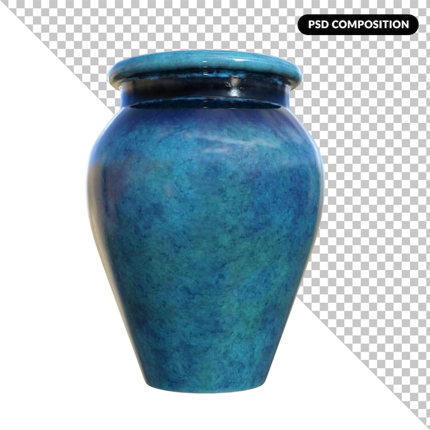 PSD poterie, vase, vase, isolé, 3d