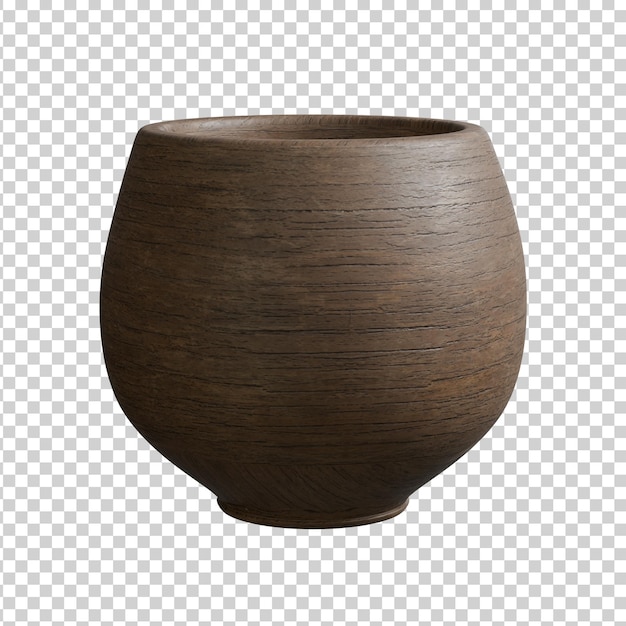 Potes de cerâmica castanha