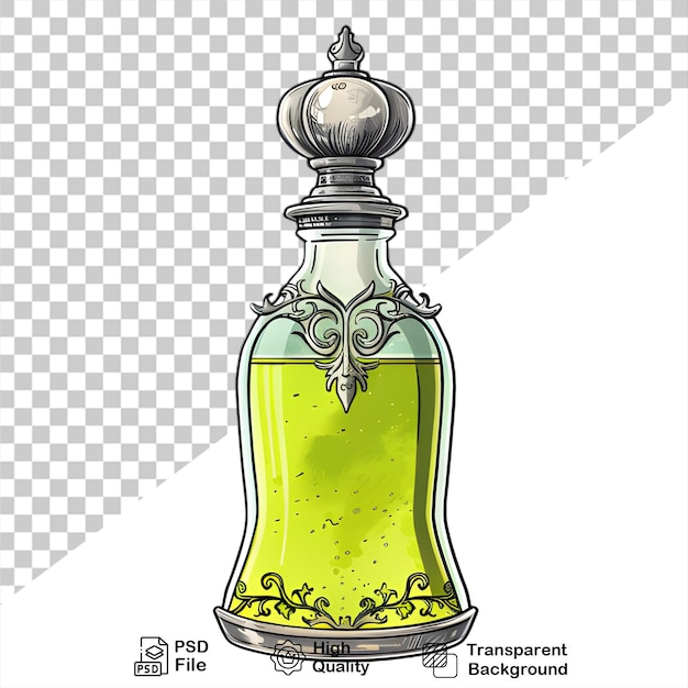 PSD potion magique verte sur fond transparent inclure un fichier png
