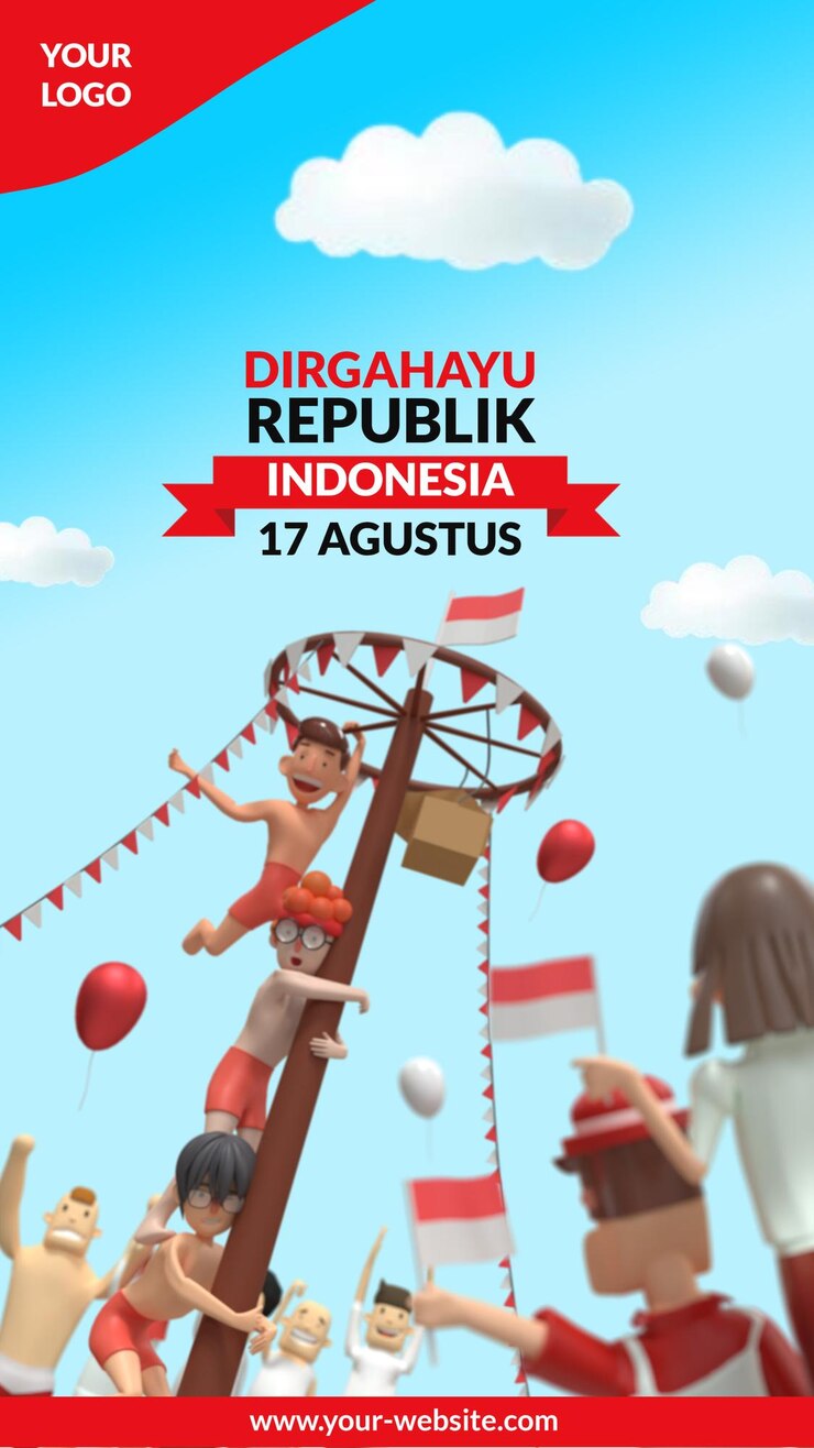 PSD potrait panjat pinang 3d'illustrazione