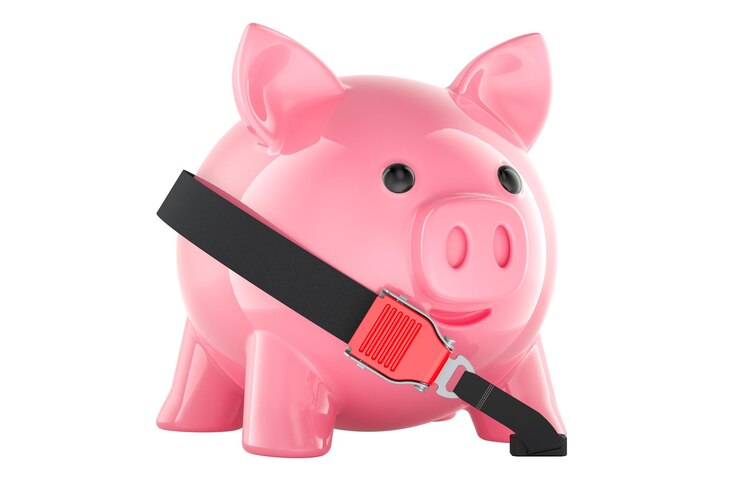 PSD poubelle avec ceinture de sécurité rendu 3d isolé sur fond transparent