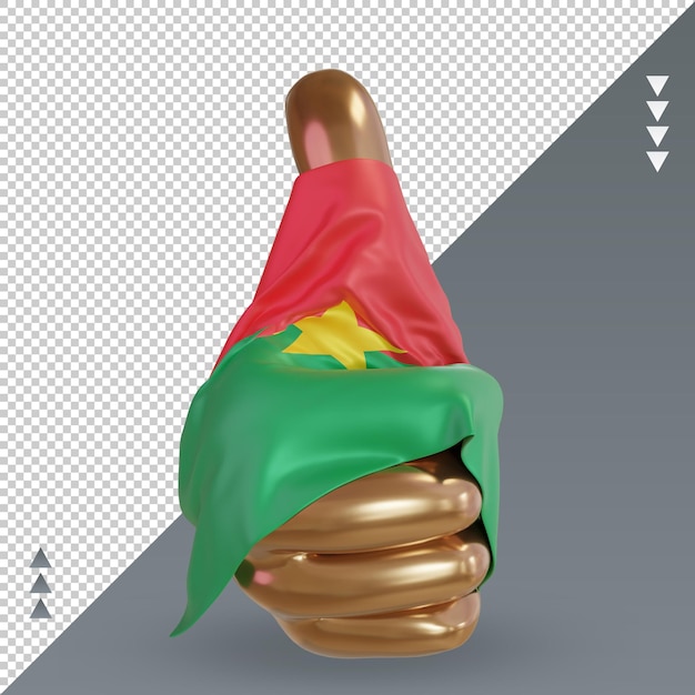 Pouce 3d Burkina Faso Flag Rendu Vue De Face