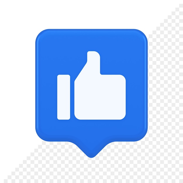 Pouce vers le haut comme bouton cool cyberespace approuver acceptation communication 3d icône de bulle de discours réaliste