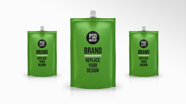 Pouch 3d rendering mockup design