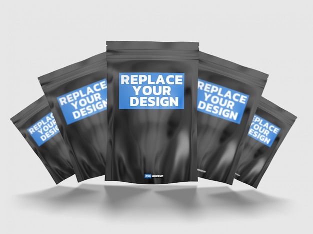 Pouch 3d rendering mockup design