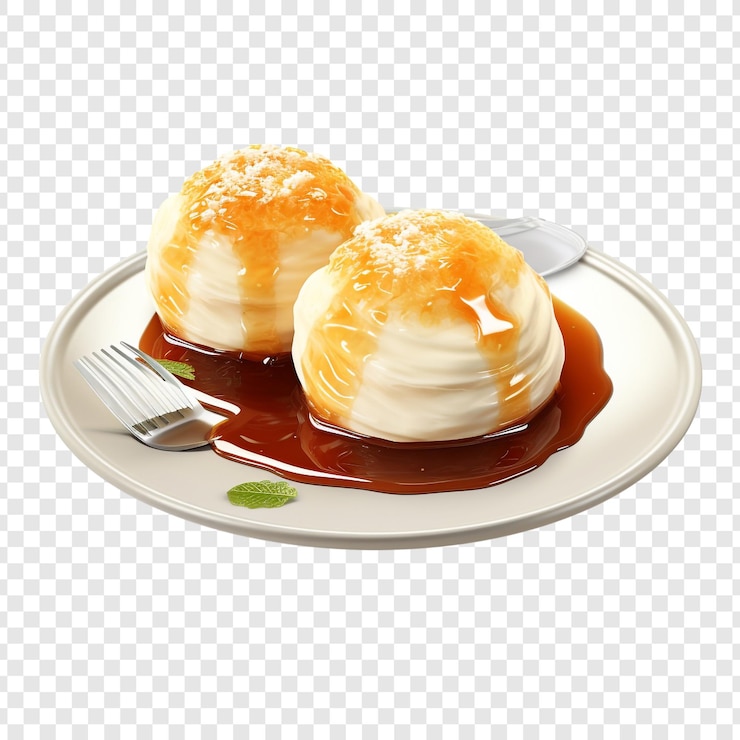 PSD pouding chomeur isolated on transparent background