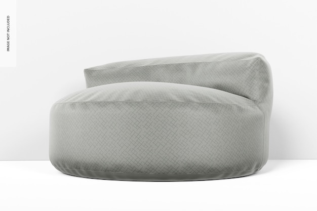 Pouf de couro com modelo de encosto, vista direita