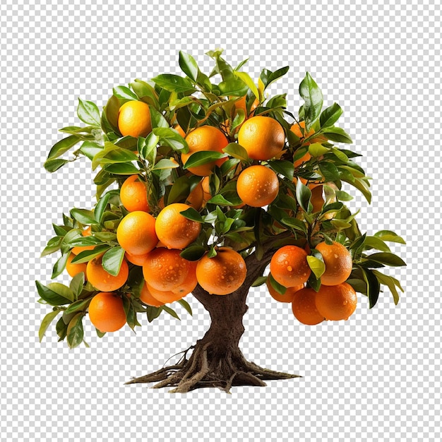 PSD poulet d'arbre de mandarine isolé sur fond blanc