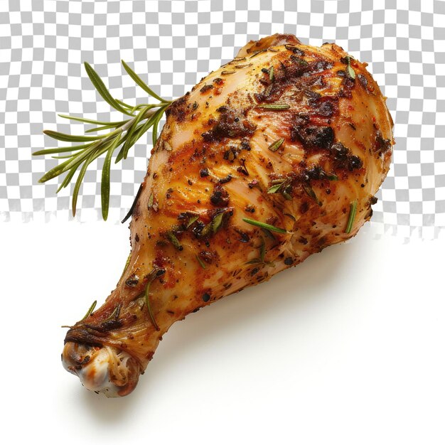 PSD un poulet avec une branche de pin sur le dessus