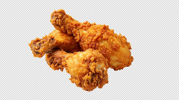 Poulet frit isolé sur un fond blanc propre