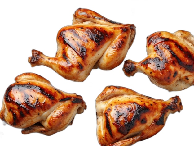 Poulet grillé sur fond blanc