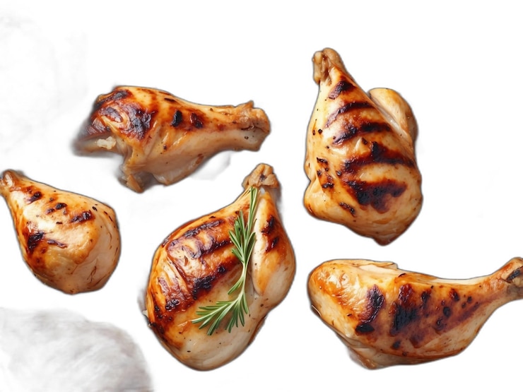PSD poulet grillé sur fond blanc