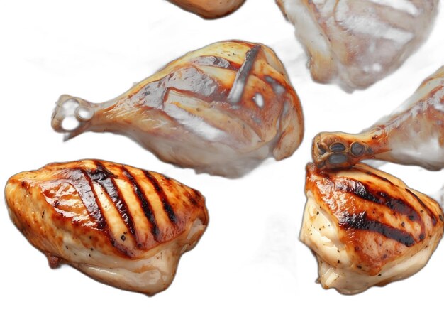 PSD poulet grillé sur fond blanc